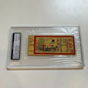 Alex Delvecchio Signed 1968 NHL Stanley Cup Ticket PSA DNA New York Rangers HOF