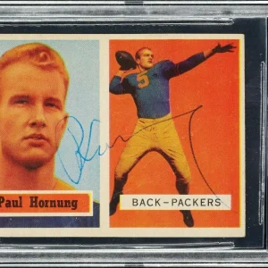 1957 Topps Paul Hornung Signed RC Rookie Football Card #151 BGS Beckett