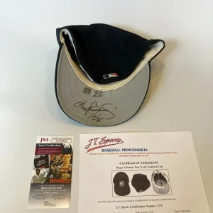 Roger Clemens Signed 2000 New York Yankees Game Used Baseball Cap JSA COA