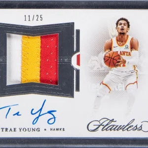 2020-21 Panini Flawless Trae Young Signed Auto Patch #11/25 Jersey Number!