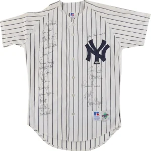 1998 New York Yankees Team Signed World Series Jersey Derek Jeter Steiner COA