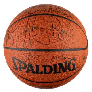 1985-86 Boston Celtics NBA Champs Team Signed Official NBA Game Basketball UDA