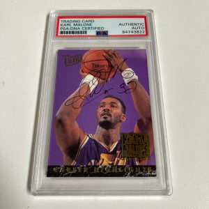 1993-94 Fleer Karl Malone Signed Promo Card With Fleer Stamp PSA DNA RARE