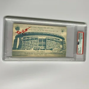 Ed Yost Signed 1969 New York Mets Shea Stadium Postcard PSA DNA RARE