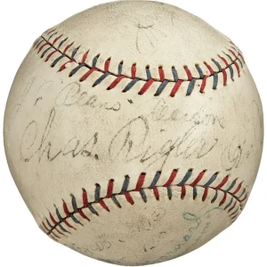 1930 World Series Umpires Signed Game Used Baseball Cardinals VS A's PSA DNA COA