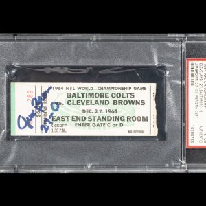 Jim Brown "27-0" Signed 1964 NFL Championship Game Ticket PSA DNA