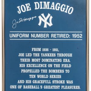 Joe Dimaggio Signed Jersey Number #5 Retirement Plaque Yankee Stadium PSA DNA