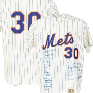 1969 New York Mets World Series Champs Team Signed Jersey Nolan Ryan Seaver PSA