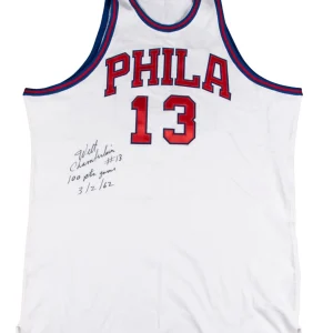 Wilt Chamberlain "100 Point Game 3/2/1962" Signed Inscribed Jersey PSA DNA COA