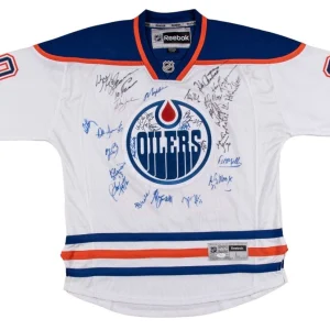 1983-84 Edmonton Oilers Stanley Cups Champs Team Signed Jersey Wayne Gretzky JSA