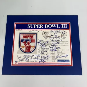 1968 New York Jets Super Bowl Champs Team Signed Commemorative Patch JSA COA