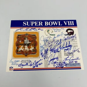 1973 Miami Dolphins Super Bowl Champs Team Signed Commemorative Patch JSA COA
