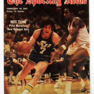Pete Maravich "Pistol Pete" Signed 1977 Sporting News Magazine JSA COA
