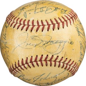 1949 New York Yankees World Series Champs Team Signed Baseball PSA DNA & Beckett