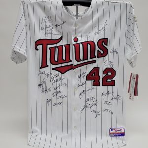 2012 Minnesota Twins Team Signed Jackie Robinson Day Jersey Joe Mauer MLB Holo