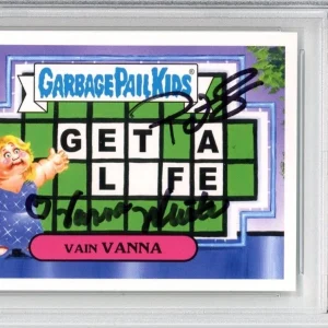 2016 TOPPS GPK GARBAGE PAIL KIDS GAME SHOW VANNA WHITE PAT SAJAK SIGNED PSA DNA