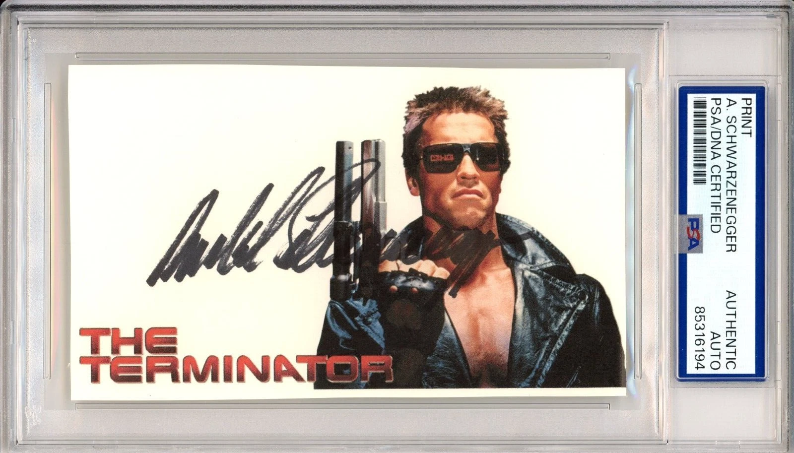 Reproduction Photo Autographiée Arnold Schwarzenegger, Format 10x16, Neuve