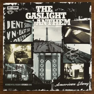BAND SIGNED Gaslight Anthem American Slang Vinyl LP Beckett BAS COA Autographed