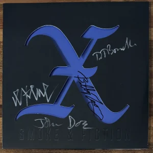X THE BAND SIGNED Smoke And Fiction Blue Vinyl LP Autographed Beckett BAS COA
