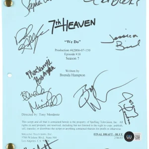 7th Heaven Cast Signed Script 10 Sigs Jessica Biel David Gallagher Beckett COA