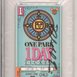 SIGNED 1995 WALT DISNEY WORLD TICKET PSA DNA COA AUTOGRAPHED MICHAEL EISNER CEO