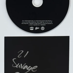 SIGNED 21 Savage AUTOGRAPHED American Dream CD Album Art Card Beckett BAS COA !!