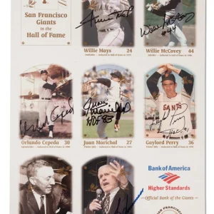 Willie Mays Willie Mccovey San Francisco Giants HOF Legends Signed Poster PSA