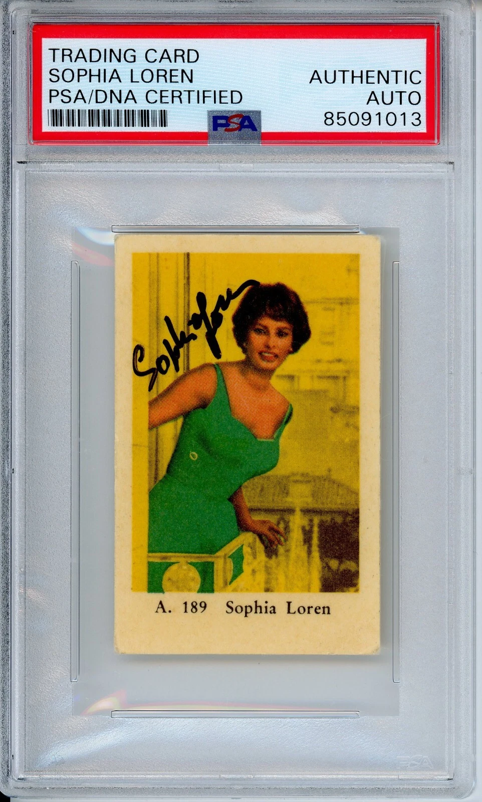 VINTAGE DUTCH TRADING CARD SOPHIA LOREN AUTOGRAPHED PSA DNA COA SIGNED ...
