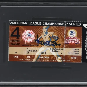 Aaron Boone Signed 2003 ALCS Game 7 Walk Off Home Run Ticket PSA DNA GEM MINT 10