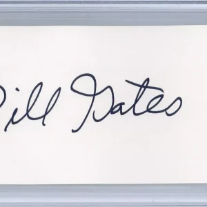 SIGNED Bill Gates  CUT Microsoft Founder Beckett BAS COA GEM MINT 10 AUTOGRAPH