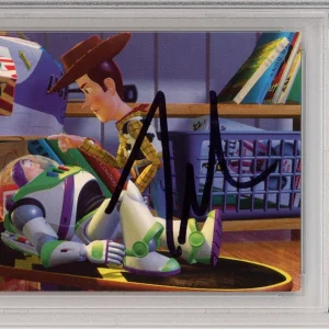 1995 DISNEY SKYBOX TOY STORY #9 BUZZ & WOODY SIGNED CARD TIM ALLEN PSA DNA COA