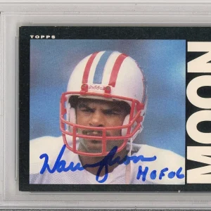 1985 TOPPS FOOTBALL WARREN MOON SIGNED HOF ROOKIE RC PSA DNA COA AUTOGRAPHED