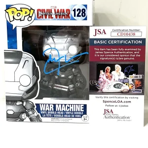 DON CHEADLE HAND SIGNED MARVEL WAR MACHINE #128 FUNKO POP JSA CERT #3