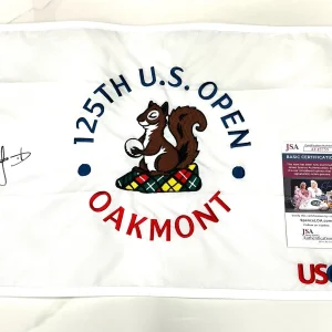 Cam Smith Hand Signed 2025 US Open Flag Oakmont Autographed JSA Cert 3