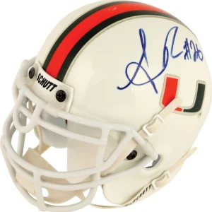 Sean Taylor Signed University of Miami Schutt Mini Football Helmet JSA COA