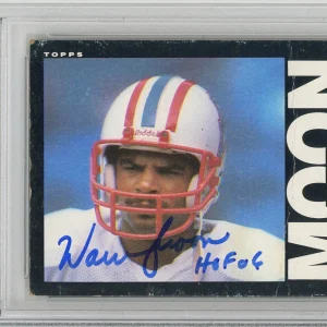 1985 TOPPS FOOTBALL WARREN MOON SIGNED HOF ROOKIE RC PSA DNA CERTIFIED AUTOGRAPH