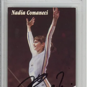 1996 KENNER STARTING LINEUP NADIA COMANECI SIGNED CARD PSA DNA COA AUTOGRAPHED