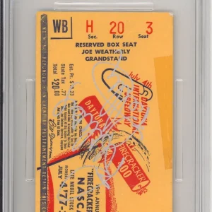 1977 Firecracker 400 Ticket SIGNED Winner Richard Petty PSA DNA 10 Autograph COA