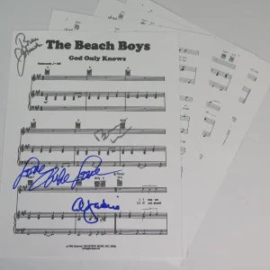 Brian Wilson THE BEACH BOYS Signed Auto "God Only Knows" Sheet Music by 4 JSA