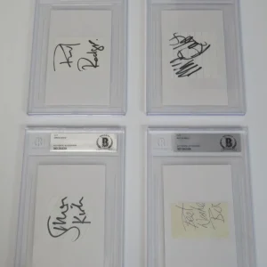 BAD COMPANY Signed Autograph Auto 3x5 Index Card Cut Set Slab by 4 JSA BAS