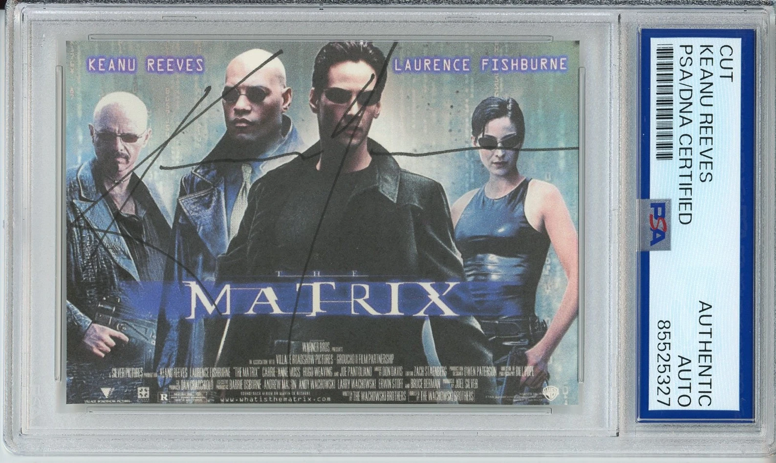 SIGNED Keanu Reeves THE MATRIX Cut Signature Movie Card PSA DNA COA ...