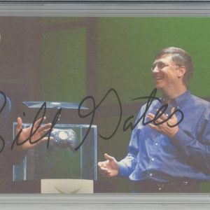 SIGNED Bill Gates Microsoft Picture w/ The Rock Cut PSA DNA COA AUTOGRAPHED