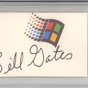 SIGNED Bill Gates Microsoft Founder Windows Logo Card PSA DNA COA AUTOGRAPHED