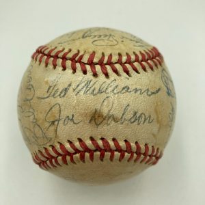1946 Boston Red Sox AL Champs Team Signed Baseball Ted Williams JSA COA