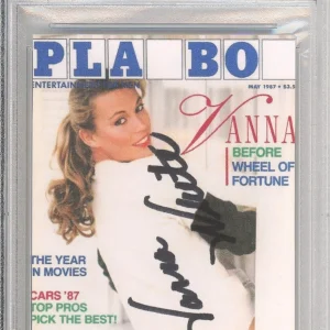 VANNA WHITE WHEEL OF FORTUNE SIGNED PLAYBOY COVER PICTURE PSA DNA COA CERTIFIED