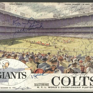 1958 Baltimore Colts & Giants Team Signed Program Greatest Game Ever Played JSA