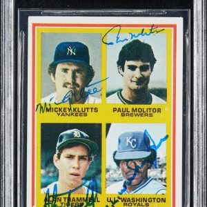 1978 Topps Paul Molitor Alan Trammell RC #707 Signed By All 4 Players BGS