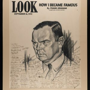 1943 Look Magazine Original Artwork With 143 Sigs Mel Ott Toots Shor Ed Sullivan