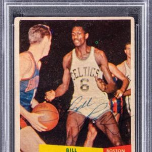 1957 Topps #77 Bill Russell Playing Days Signed Rookie Card RC PSA DNA