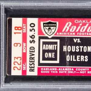 John Madden NFL Debut First Game 9-14-1969 Oakland Raiders Ticket PSA POP 5